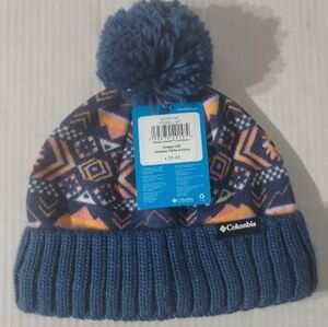 Columbia Sweater‎ Weather Pom Beanie Nocturnal Checkered Peaks Pattern Unisex